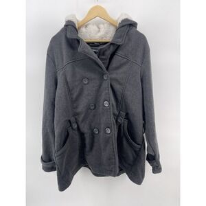New Look Blend Double Breasted Grey Coat Winter Womens 3X